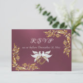 Cartons Réponse Cadre Feuille d'or sur violet (Debout devant)