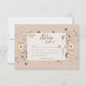 Cartons Réponse Cadre Fleur sauvage rustique rose pâle (Devant)