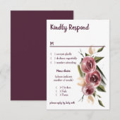 Cartons Réponse Cadre Rose à la crème de Bourgogne doux (Devant / Derrière)