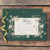 Cartons Réponse Cadre Rustique Fleur sauvage Emerald Green Trois D
