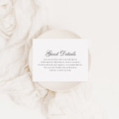 Cartons Réponse Calligraphie blanc gris simple Quinceanera Détails