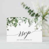 Cartons Réponse Calligraphie Botanique Ivy Greenery Mariage (Debout devant)