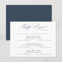 Calligraphie classique bleu marine - multi-événeme