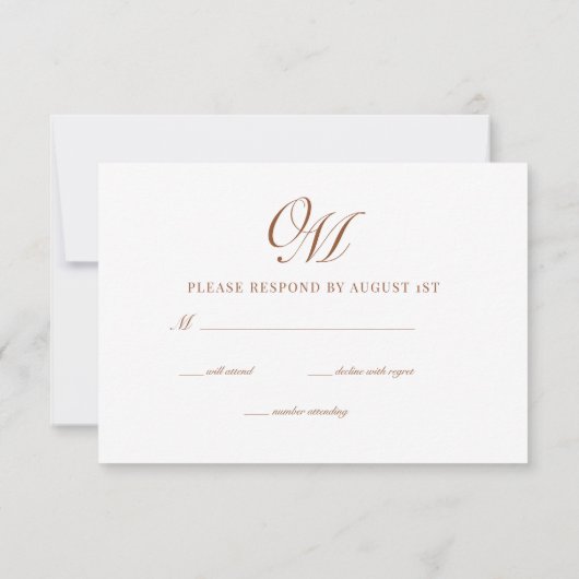 Cartons Réponse Calligraphie Classique Mariage moderne (Dos)