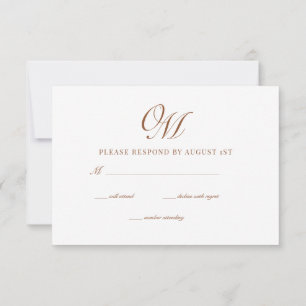 Cartons Réponse Calligraphie Classique Mariage moderne