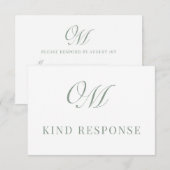 Cartons Réponse Calligraphie Classique Mariage moderne (Devant / Derrière)
