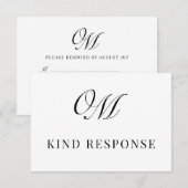 Cartons Réponse Calligraphie Classique Mariage moderne (Devant / Derrière)