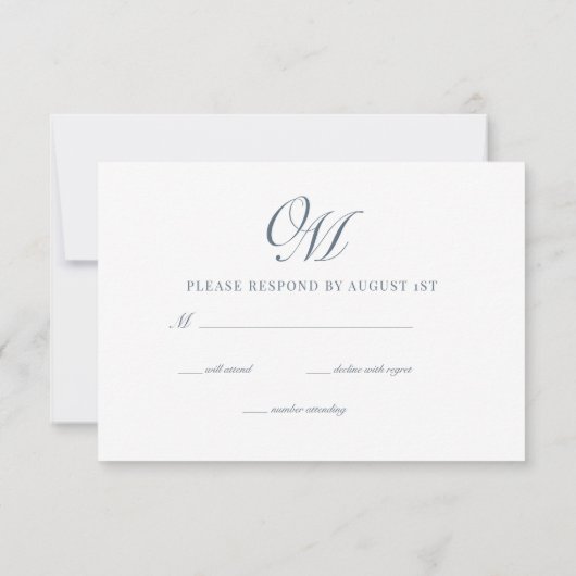 Cartons Réponse Calligraphie Classique Mariage moderne (Dos)