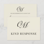 Cartons Réponse Calligraphie Classique Mariage moderne (Devant / Derrière)