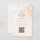 Cartons Réponse Calligraphie couleur rose pâle Mariage QR (Devant)