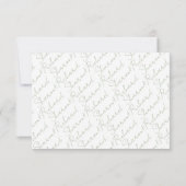 Cartons Réponse Calligraphie de script moderne mariage vert (Dos)