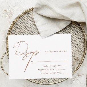 Cartons Réponse Calligraphie Élégante Mariage Terracotta Rustique