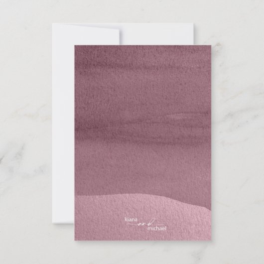 Cartons Réponse Calligraphie Floral Mariage Mauve ID771 (Dos)