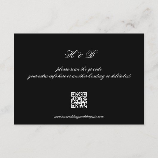 Cartons Réponse Calligraphie formelle noire code QR classique mari (Dos)