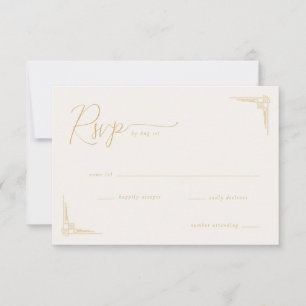 Cartons Réponse Calligraphie géométrique beige élégante