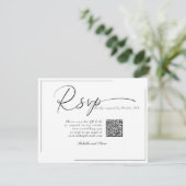 Cartons Réponse Calligraphie Mariage Moderne Classique Code QR RSV (Debout devant)