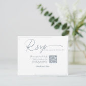 Cartons Réponse Calligraphie Mariage Moderne Classique Code QR RSV (Debout devant)