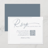 Cartons Réponse Calligraphie Mariage Moderne Classique Code QR RSV (Devant / Derrière)