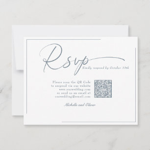Cartons Réponse Calligraphie Mariage Moderne Classique Code QR RSV