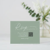 Cartons Réponse Calligraphie Mariage Moderne Classique QR Code RSV (Debout devant)