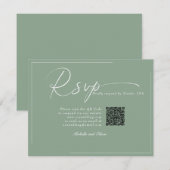 Cartons Réponse Calligraphie Mariage Moderne Classique QR Code RSV (Devant / Derrière)
