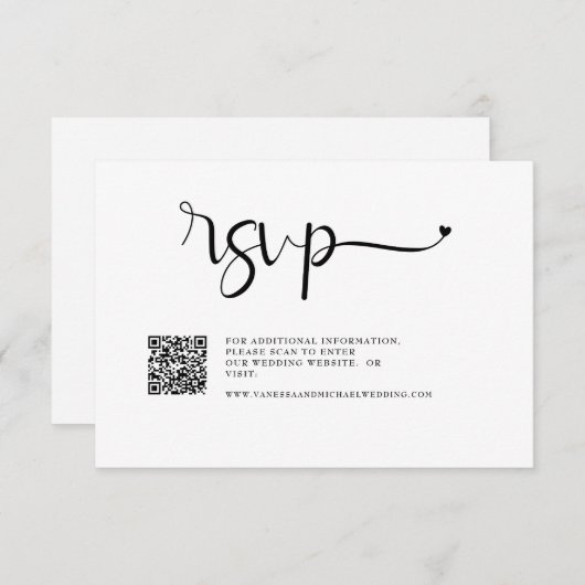 Cartons Réponse Calligraphie Mariage simple en ligne (Devant / Derrière)