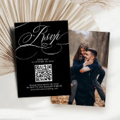 Cartons Réponse Calligraphie moderne code QR noir intemporel Photo