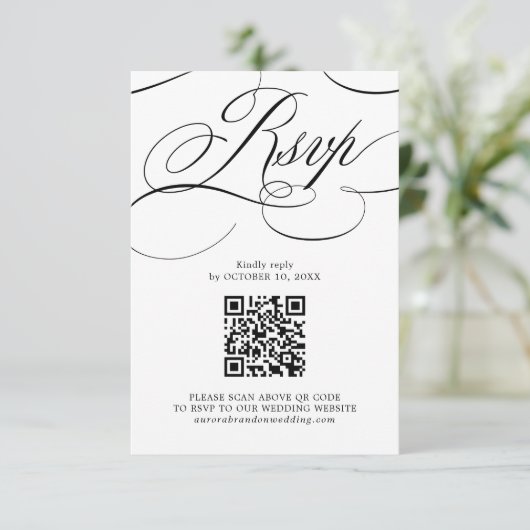 Cartons Réponse Calligraphie moderne code QR noir intemporel Photo (Debout devant)