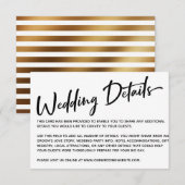 Cartons Réponse Calligraphie moderne Détails du Mariage, Bandes d' (Devant / Derrière)