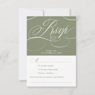 Cartons Réponse Calligraphie moderne intemporelle Vert sauge mari