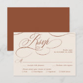 Cartons Réponse Calligraphie moderne Mariage en terre cuite intemp (Devant / Derrière)