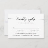 Cartons Réponse Calligraphie noir et blanc classique choix de repa (Devant)