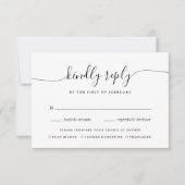 Cartons Réponse Calligraphie noir et blanc classique choix de repa (Devant)