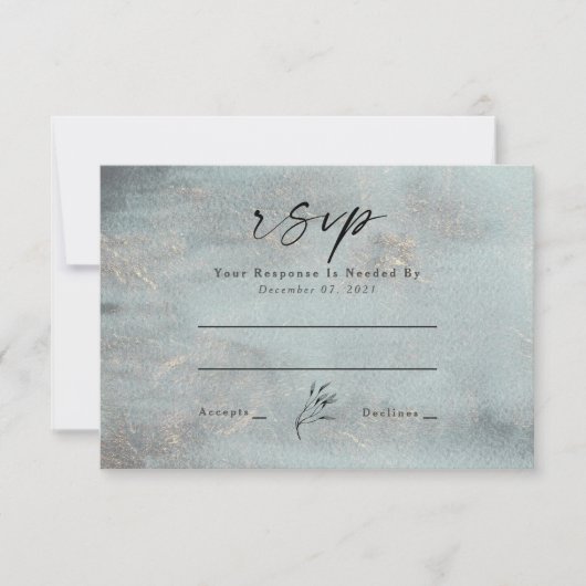 Cartons Réponse Calligraphie océanique Turquoise d'aquarelle Maria (Devant)