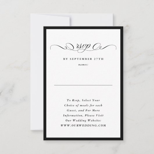 Cartons Réponse Calligraphie officielle Site Web de Mariage encadr (Devant)