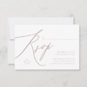 Cartons Réponse Calligraphie rose moderne Mariage QR CODE (Devant)