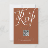 Cartons Réponse Calligraphie rustique Terracotta QR Code Mariage (Devant)