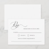 Cartons Réponse Calligraphie simple et élégante Faux Gold Fairy Ta (Devant / Derrière)