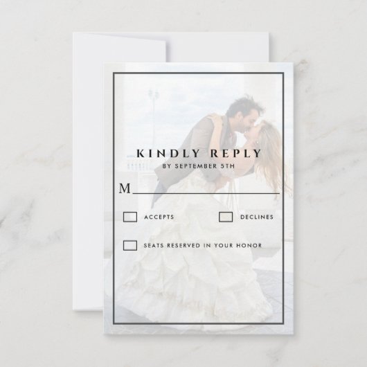 Cartons Réponse Calligraphie Whimsical moderne superposer Mariage (Devant)