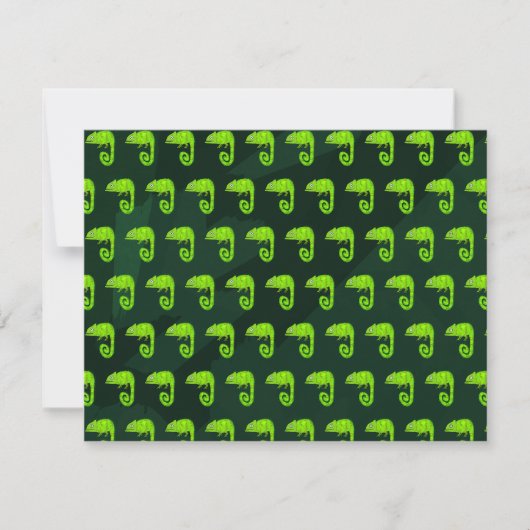 Cartons Réponse Caméléon mignon vert (Devant)