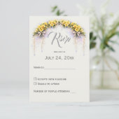 Cartons Réponse Canary Yellow Romantic Freesia  Floral Wedding (Debout devant)