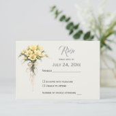 Cartons Réponse Canary Yellow Romantic Freesia  Floral Wedding (Debout devant)