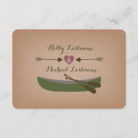 Canot Rustique + Flèches Avec Mariage Coeur R.S.V.