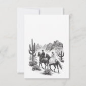 Cartons Réponse Canyon à cheval Couple Mariage (Dos)