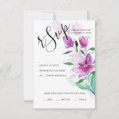 Cartons Réponse Caractère Unique Des Fleurs D'Aquarelle Rose Viole (Devant)