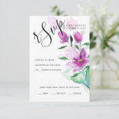 Cartons Réponse Caractère Unique Des Fleurs D'Aquarelle Rose Viole (Debout devant)
