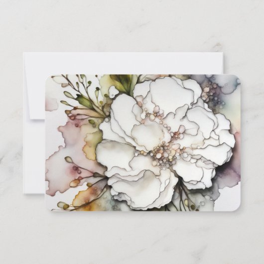 Cartons Réponse Carnation mariage Dans La Conception De L'Encre D' (Dos)