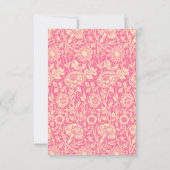 Cartons Réponse Carnation rose et crème Impression Vintage (Dos)