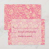 Cartons Réponse Carnation rose et crème Impression Vintage (Devant / Derrière)