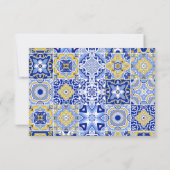 Cartons Réponse Carreaux bleus Citrons Mariage (Dos)